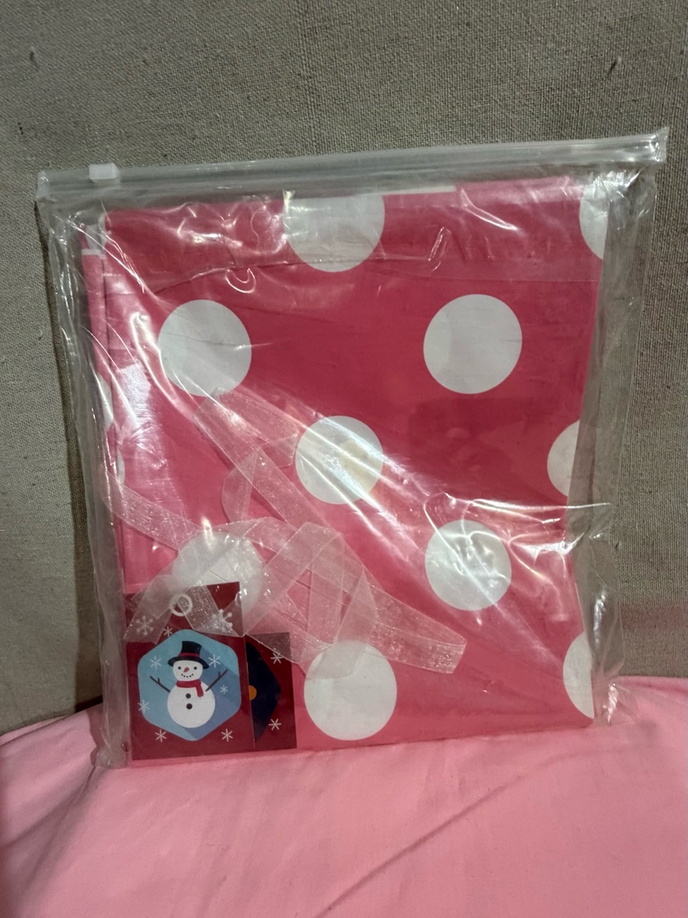 Kids Polka Dot storage Xmas bags - White Dots